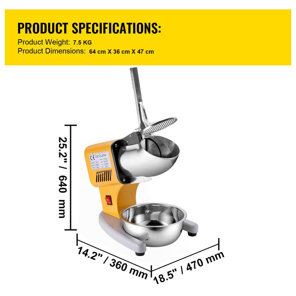 Electric Ice Crusher 200W Stainless Steel Blade