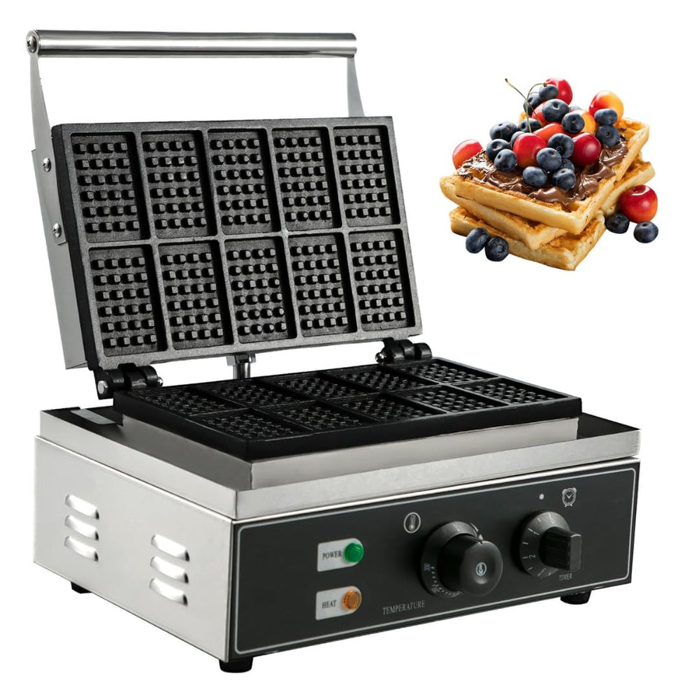 Commercial 10pc Biscuit Waffle Maker Non-Stick