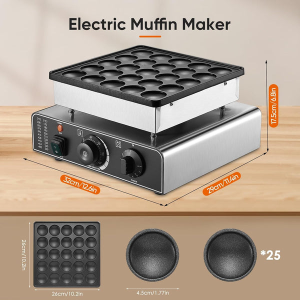 Mini Pancake Maker 25 Pcs Nonstick 950W